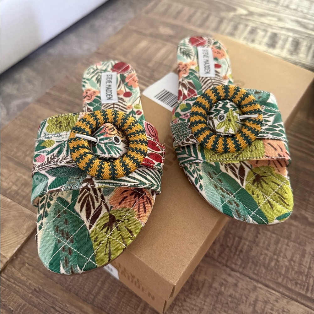 Steve Madden Women's Sandal- Merla - Green Multicolor